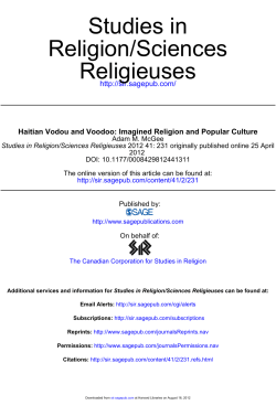 Haitian Vodou and Voodoo: Imagined Religion and Popular Culture