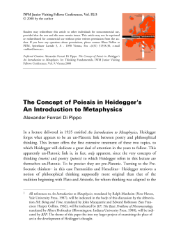 The Concept of Poiesis in Heidegger`s An Introduction to