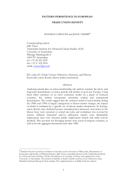 1 PATTERN PERSISTENCE IN EUROPEAN TRADE UNION
