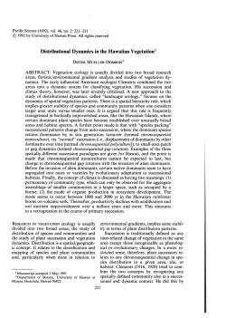 Distributional Dynamics in the Hawaiian Vegetation!