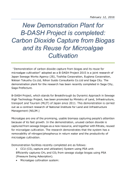 New Demonstration Plant for B-DASH Project is completed: Carbon
