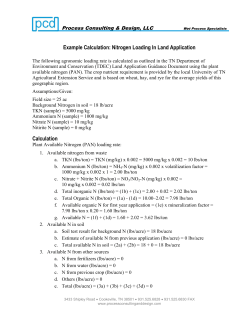 Example Land Application Loading Calculation