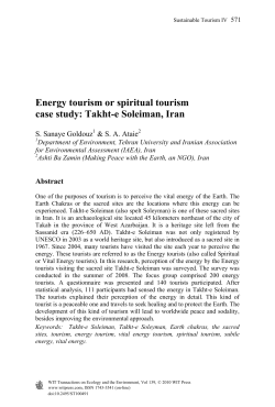Energy tourism or spiritual tourism case study: Takht-e