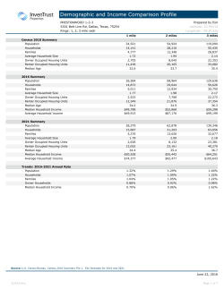 Demographic and Income Comparison Profile