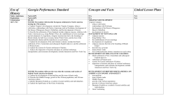 Era of History Georgia Performance Standard Concepts and Facts
