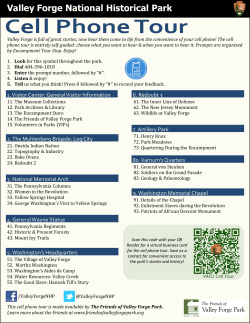 Cell Phone Tour directory - Valley Forge Park Alliance