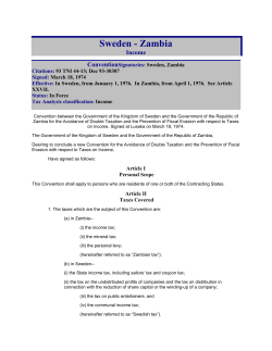Sweden - Zambia - Zambia Revenue Authority