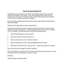 Tips for Accessing Student CD The following is a list of steps if you