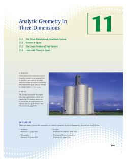 Analytic Geometry in Three Dimensions