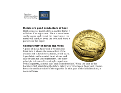 Metals are good conductors of heat Conductivity of metal and wood