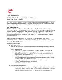 Part-Time Program Coordinator - Girls Inc. of the Pacific Northwest