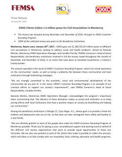 Press Release OXXO Clients Collect 1.3 million pesos for
