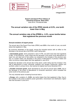 The annual variation rate of the IPRIX stands at 0.9%, one tenth