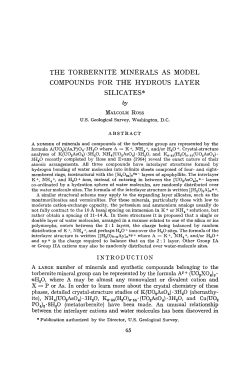 the torbernite minerals as model compounds for the hydrous layer