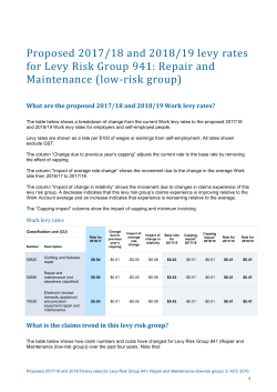 Proposed 2017/18 and 2018/19 levy rates for Levy Risk Group 941