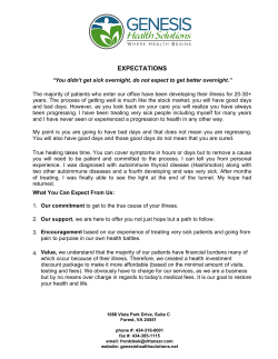 expectations - Genesis Health Solution