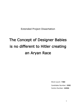 The Concept of Designer Babies is no different to Hitler creating an