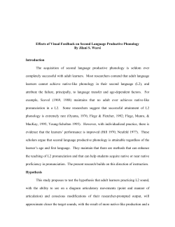 Effects of Visual Feedback on Second Language