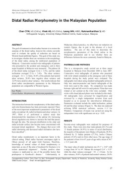 Distal Radius Morphometry in the Malaysian Population