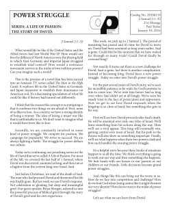 power struggle - Peninsula Bible Church