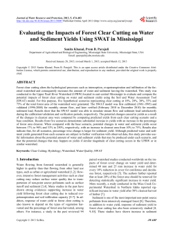 Evaluating the Impacts of Forest Clear Cutting on Water and