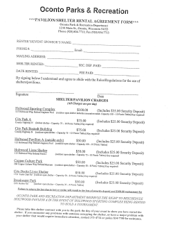 Pavillion/Shelter Rental Form
