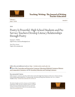 Poetry Is Powerful: High School Students and Pre