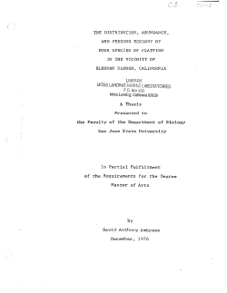 the distribution, abundance, and feeding ecology of four species of