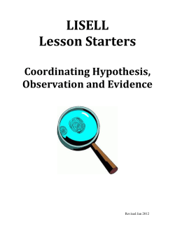 LISELL Lesson Starters_Hypothesis