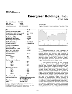 Energizer Holdings, Inc.