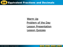 2.6 Equivalent Fractions and Decimals