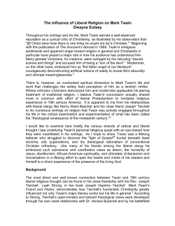 The Influence of Liberal Religion on Mark Twain