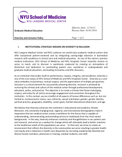 Graduate Medical Education Diversity and Inclusion Policy