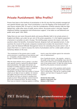 PRT Briefing - Prison Reform Trust