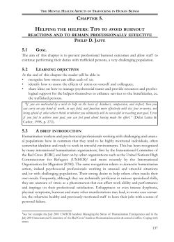 CHAPTER 5. HELPING THE HELPERS: TIPS TO