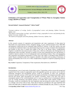 Estimation of Evaporation and Transpiration of Wheat Plant in