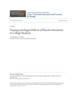 Neuropsychological Effects of Placebo Stimulants in College Students