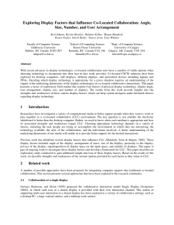 Exploring Display Factors that Influence Co-Located