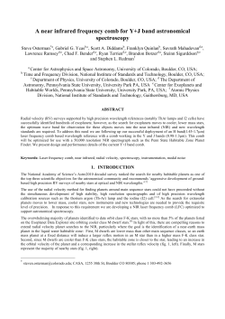 A near infrared frequency comb for Y+J band
