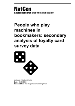 secondary analysis of loyalty card survey data
