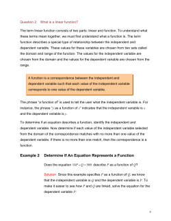 Example 2 Determine If An Equation Represents a Function