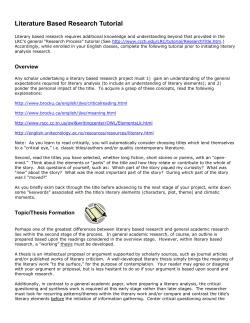 Literature Based Research Tutorial