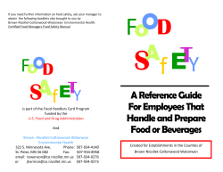 Food Safety Booklet - Employee Training