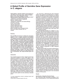 A Global Profile of Germline Gene Expression in C. elegans