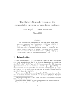 The Hilbert Schmidt version of the commutator theorem for zero