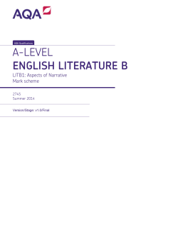 English Literature (Specification B) Mark scheme Unit 01