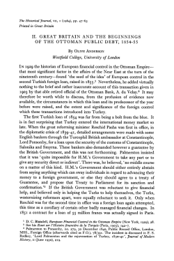 "Great Britain and the Beginnings of the Ottoman Public Debt, 1854