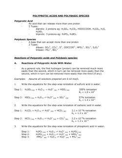 POLYPROTIC ACIDS AND POLYBASIC SPECIES