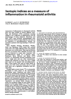 Isotopic indices as a measure of inflammation in rheumatoid arthritis