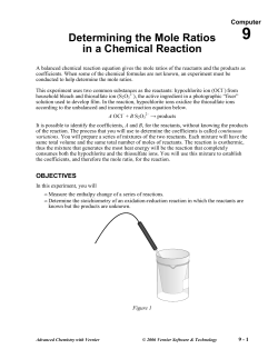 Determining the Mole Ratios in a Chemical Reaction